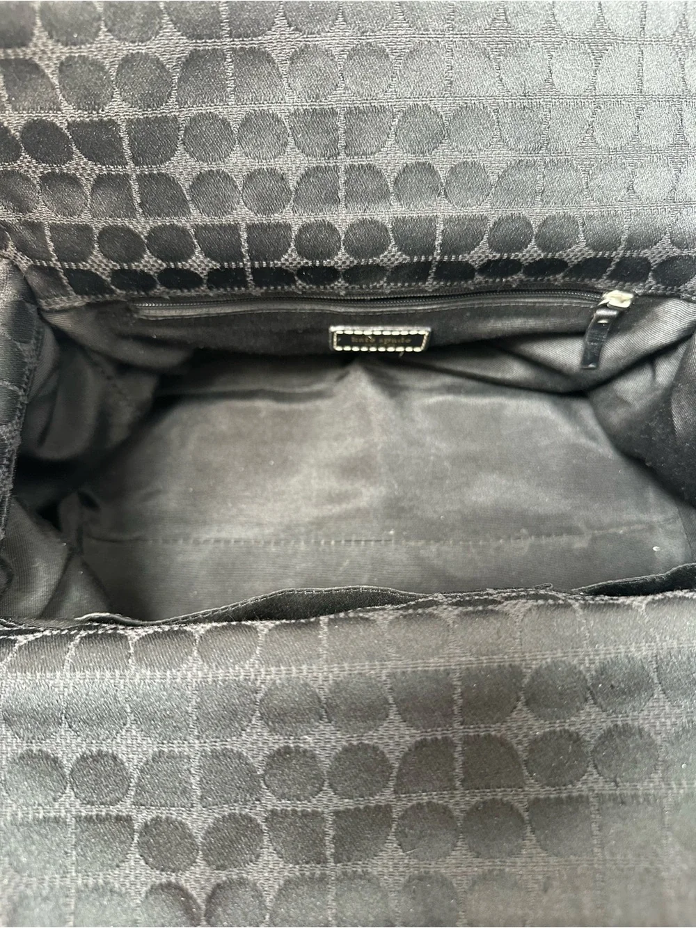 kate spade Black Shoulder Bag with Subtle Jacquard Pattern